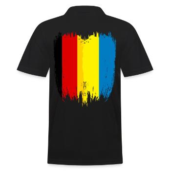 Deutschland Flagge Ukraine - Männer Poloshirt - Schwarz - Hinten - Kai (181cm)