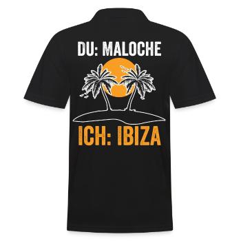 Du Maloche ich Ibiza - Männer Poloshirt - Schwarz - Hinten - Kai (181cm)