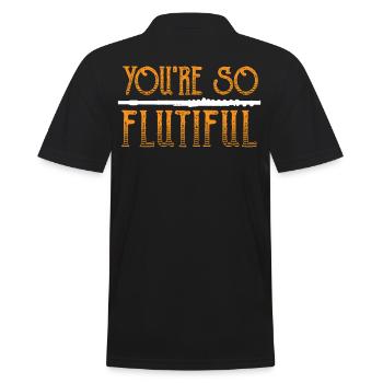 You're So Flutiful Flute Musician - Männer Poloshirt - Schwarz - Hinten - Kai (181cm)