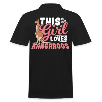 This Girl loves Kangaroos Australia Kangaroo - Men's Polo Shirt - black - Back - Kai (181cm)