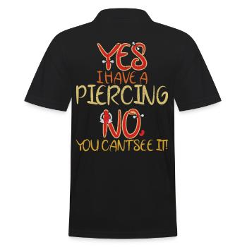 Yes I Have A Piercing No To See - Men's Polo Shirt - black - Back - Kai (181cm)