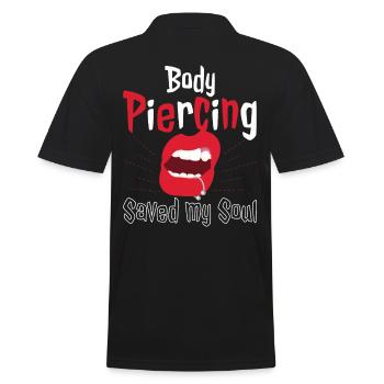 Body Piercing Saved My Soul - Men's Polo Shirt - black - Back - Kai (181cm)