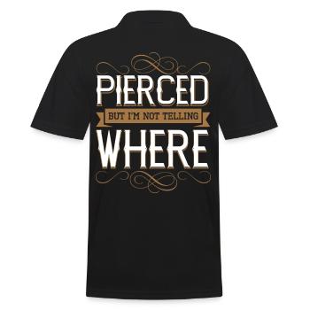Pierced But Not Telling Where - Men's Polo Shirt - black - Back - Kai (181cm)