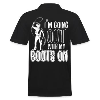 Going Out With My Boots On - Men's Polo Shirt - black - Back - Kai (181cm)