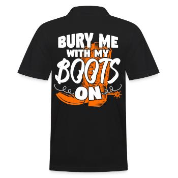 Bury Me With My Boots On - Men's Polo Shirt - black - Back - Kai (181cm)