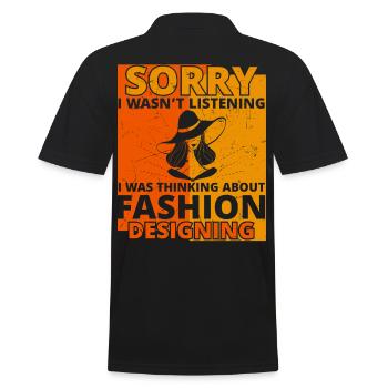 I Wasnt Listening Designing - Men's Polo Shirt - black - Back - Kai (181cm)