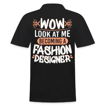 Look At Me Fashion Designer - Men's Polo Shirt - black - Back - Kai (181cm)