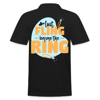 Fling Before The Ring Engagement - Men's Polo Shirt - black - Back - Kai (181cm)
