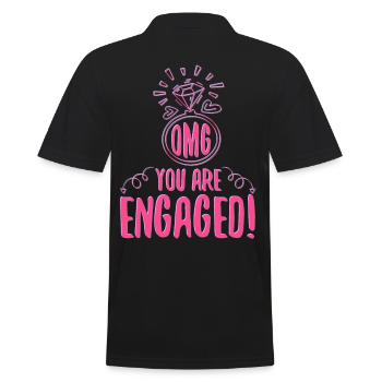 My God You Are Engaged Engagement - Men's Polo Shirt - black - Back - Kai (181cm)