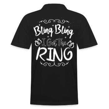 Bling I Got The Ring Engagement - Men's Polo Shirt - black - Back - Kai (181cm)