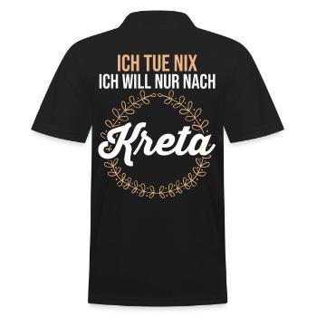 Ich tue nix ich will nur nach Kreta - Männer Poloshirt - Schwarz - Hinten - Kai (181cm)