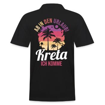 Ab in den Urlaub Kreta ich komme - Männer Poloshirt - Schwarz - Hinten - Kai (181cm)