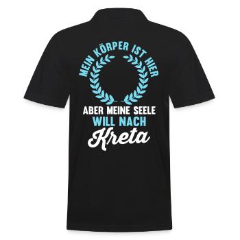 Meine Seele will nach Kreta - Männer Poloshirt - Schwarz - Hinten - Kai (181cm)