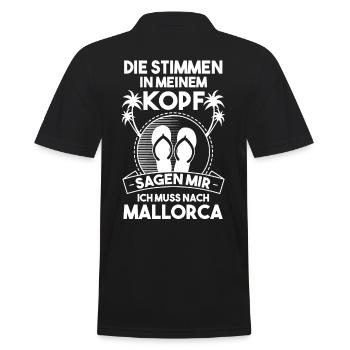 Die Stimmen in meinem Kopf sagen mir ich muss nach - Männer Poloshirt - Schwarz - Hinten - Kai (181cm)