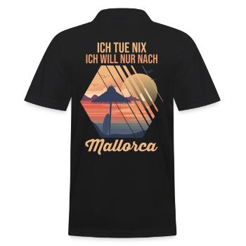 Ich tue nix ich will nur nach Mallorca - Männer Poloshirt - Schwarz - Hinten - Kai (181cm)