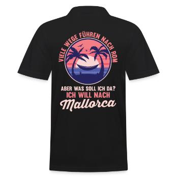 Ich will nach Mallorca - Männer Poloshirt - Schwarz - Hinten - Kai (181cm)