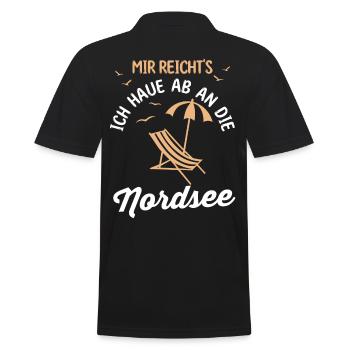 Mir reichts ich haue ab an die Nordsee - Männer Poloshirt - Schwarz - Hinten - Kai (181cm)