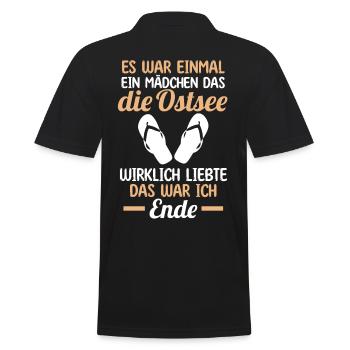 Es war einmal ein Mädchen das Ostsee wirklich lieb - Männer Poloshirt - Schwarz - Hinten - Kai (181cm)