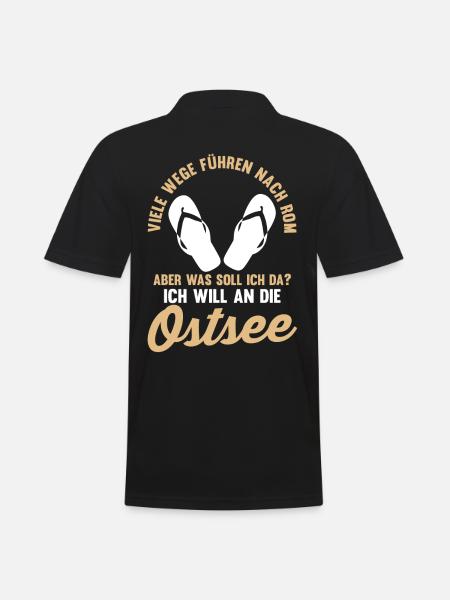 Ich will an die Ostsee - Männer Poloshirt - Schwarz
