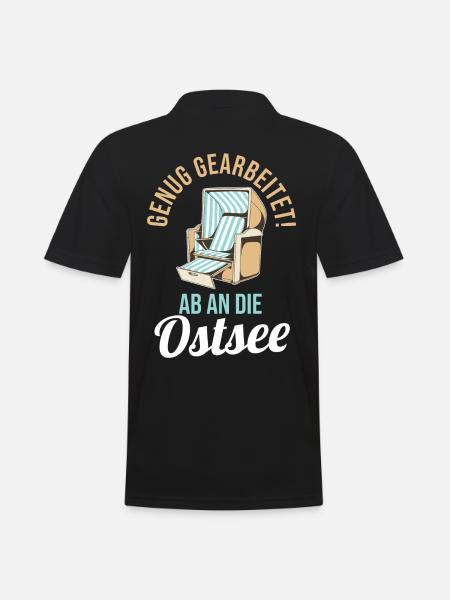 Genug gearbeitet ab an die Ostsee - Männer Poloshirt - Schwarz
