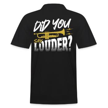 Did You Say Louder? Trumpet Trumpeter - Men's Polo Shirt - black - Back - Kai (181cm)