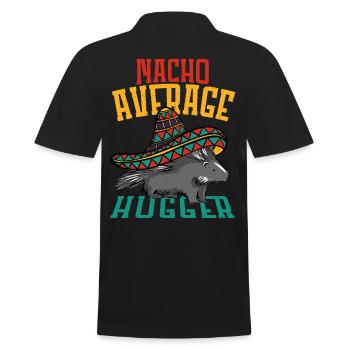 Nacho Average Hugger Porcupine Hedgehog - Männer Poloshirt - Schwarz - Hinten - Kai (181cm)