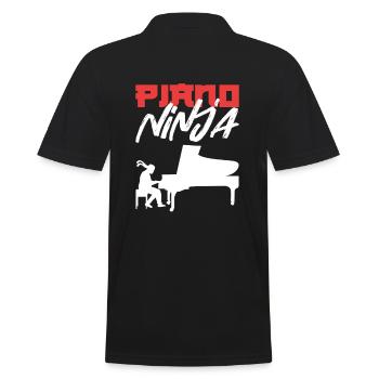Piano Ninja Pianiste Clavier - Polo Homme - noir - Dos - Kai (181cm)