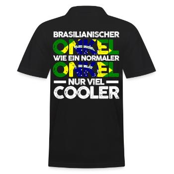Brasilianer Onkel Brasilien - Männer Poloshirt - Schwarz - Hinten - Kai (181cm)