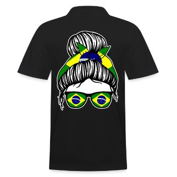 Brasilianer Brasilianisches Brasilien - Männer Poloshirt - Schwarz - Hinten - Kai (181cm)