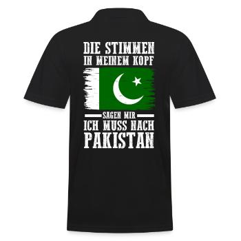 Pakistan Pakistaner Pakistanisches - Männer Poloshirt - Schwarz - Hinten - Kai (181cm)