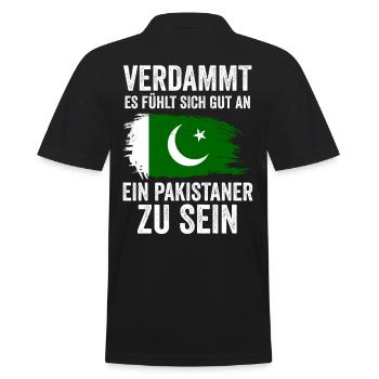 Pakistan Pakistaner Pakistanisches - Männer Poloshirt - Schwarz - Hinten - Kai (181cm)