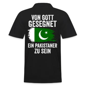 Pakistan Pakistaner Pakistanisches - Männer Poloshirt - Schwarz - Hinten - Kai (181cm)