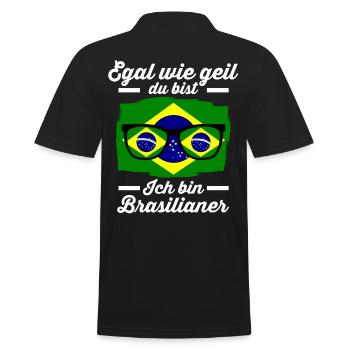 Brasilianer Brasilianisches Brasilien - Männer Poloshirt - Schwarz - Hinten - Kai (181cm)