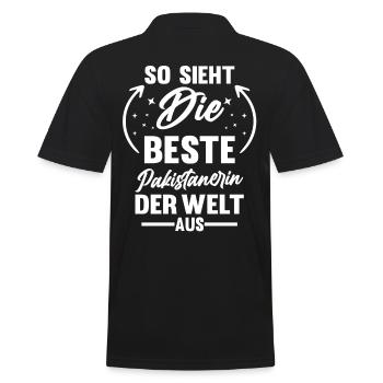 Pakistan Pakistanerin Pakistanisches - Männer Poloshirt - Schwarz - Hinten - Kai (181cm)