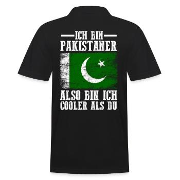 Pakistan Pakistaner Pakistanisches - Männer Poloshirt - Schwarz - Hinten - Kai (181cm)