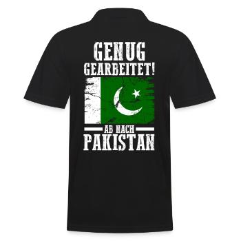 Urlaub Pakistaner Pakistan - Männer Poloshirt - Schwarz - Hinten - Kai (181cm)
