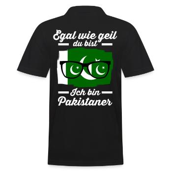 Pakistaner Pakistanisches Pakistan - Männer Poloshirt - Schwarz - Hinten - Kai (181cm)