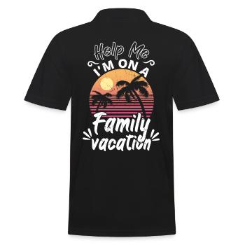 Me I'm On A Family Vacation Sarcasm - Men's Polo Shirt - black - Back - Kai (181cm)