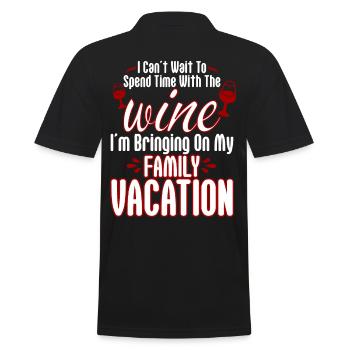 Wait To Spend Time With The Wine - Men's Polo Shirt - black - Back - Kai (181cm)