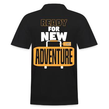 For New Adventure Baggage - Men's Polo Shirt - black - Back - Kai (181cm)