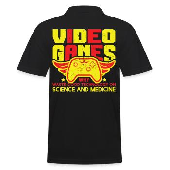 Games Why Waste Technology On Science - Men's Polo Shirt - black - Back - Kai (181cm)