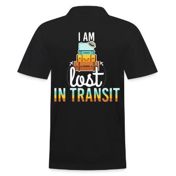 Am Lost In Transit Luggage Pun - Men's Polo Shirt - black - Back - Kai (181cm)