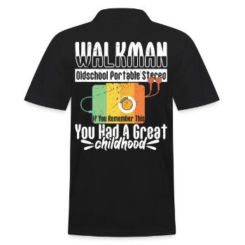 You Remember This Great Childhood - Men's Polo Shirt - black - Back - Kai (181cm)