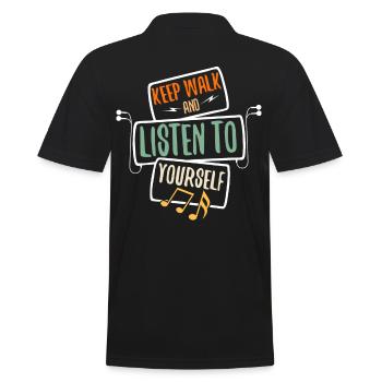 Walk And Listen To Yourself - Men's Polo Shirt - black - Back - Kai (181cm)
