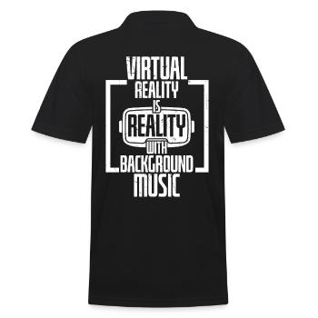Reality Is Reality Background Music - Men's Polo Shirt - black - Back - Kai (181cm)