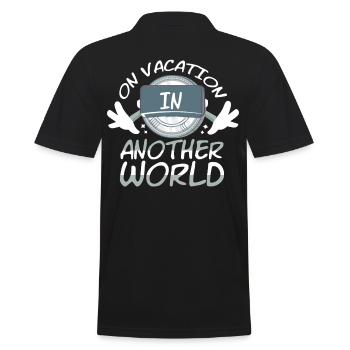 Vacation In Another World - Men's Polo Shirt - black - Back - Kai (181cm)