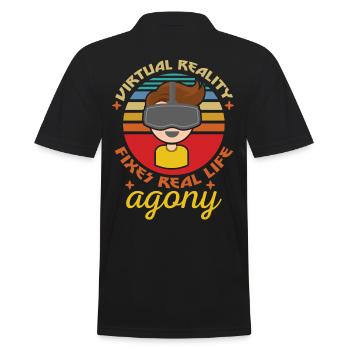 Reality Fixes Real Life Agony VR - Men's Polo Shirt - black - Back - Kai (181cm)