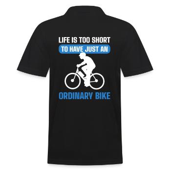 Life Is Too Short to Have Just an Ordinary Bike - Männer Poloshirt - Schwarz - Hinten - Kai (181cm)