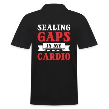 Sealing Gaps Is My Cardio Pest Control - Männer Poloshirt - Schwarz - Hinten - Kai (181cm)