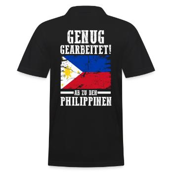 Urlaub Filipino Philippinen - Männer Poloshirt - Schwarz - Hinten - Kai (181cm)